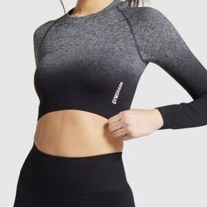 Gymshark Gray to Black Ombre Crop Top (A4)